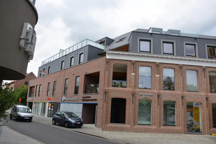 Gevelbekleding natuurleien afgewerkt met quartz zink