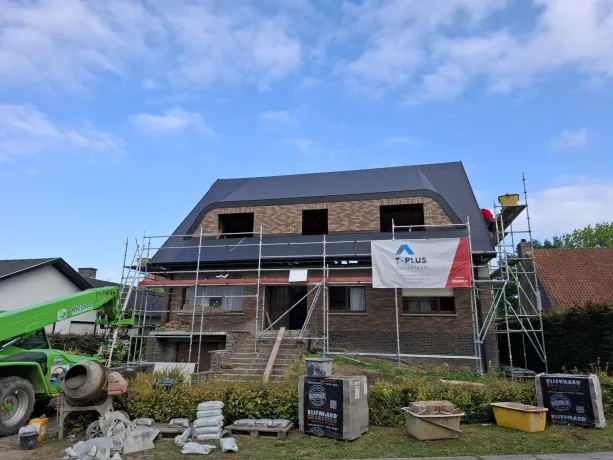 Dakconstructie en dak in leien