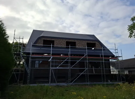 Dakconstructie en dak in leien